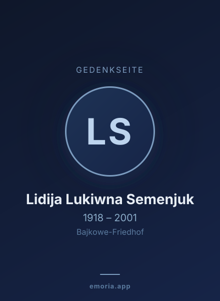 Gedenkportrait von Lidija Lukiwna Semenjuk