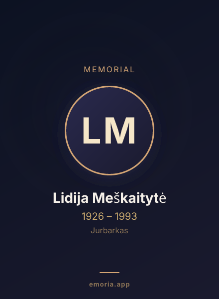 Memorial portrait of Lidija Meškaitytė