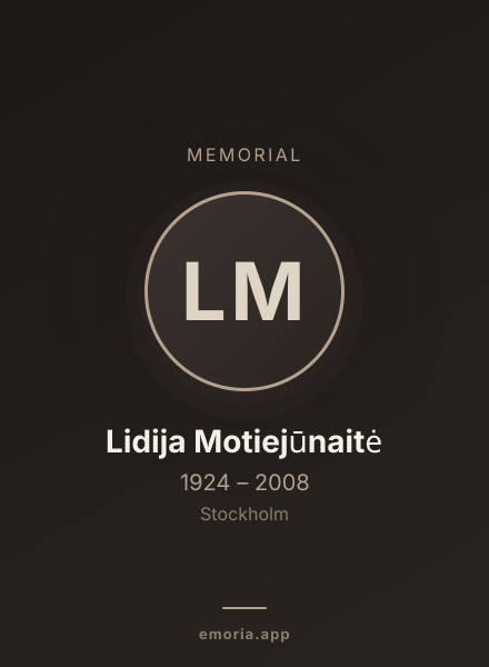 Memorial portrait of Lidija Motiejūnaitė