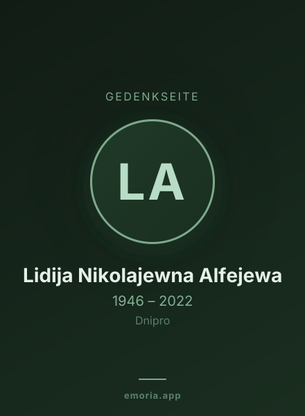 Gedenkportrait von Lidija Nikolajewna Alfejewa