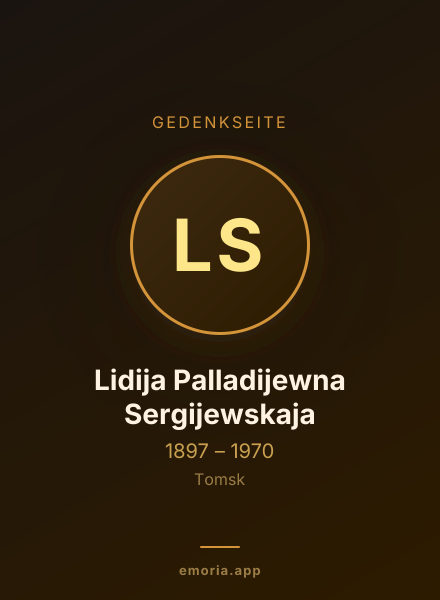Gedenkportrait von Lidija Palladijewna Sergijewskaja