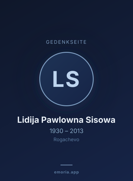 Gedenkportrait von Lidija Pawlowna Sisowa