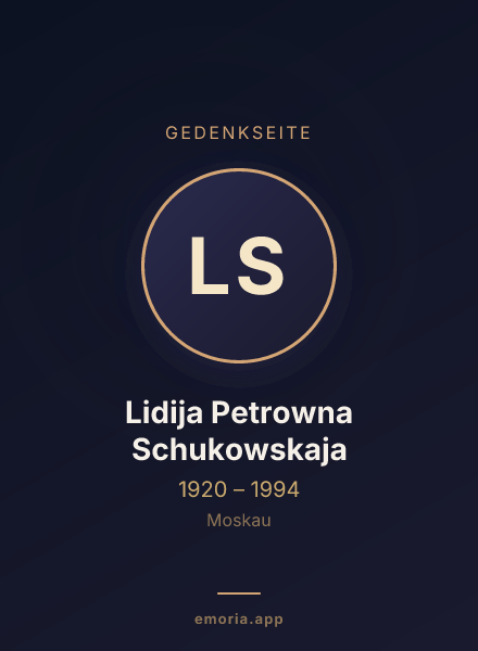 Gedenkportrait von Lidija Petrowna Schukowskaja