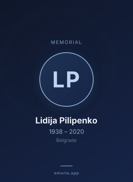 Memorial portrait of Lidija Pilipenko