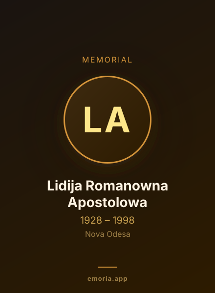 Memorial portrait of Lidija Romanowna Apostolowa