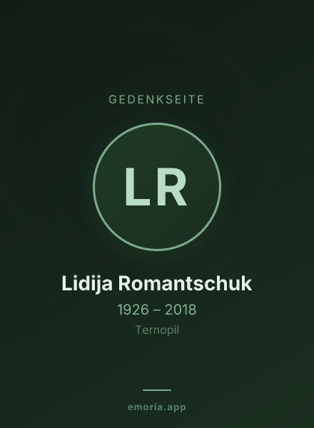 Gedenkportrait von Lidija Romantschuk