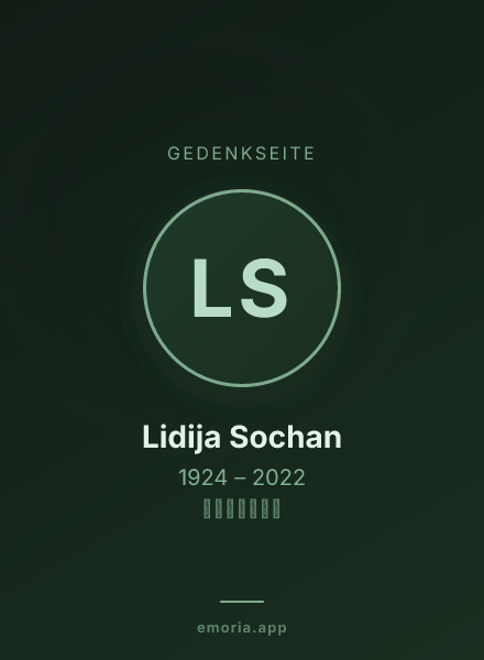 Gedenkportrait von Lidija Sochan