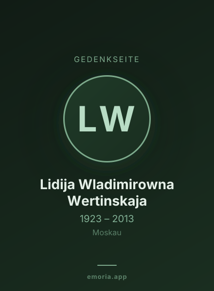 Gedenkportrait von Lidija Wladimirowna Wertinskaja