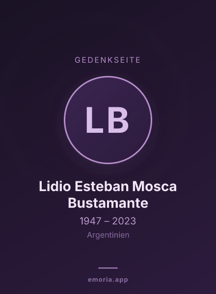 Gedenkportrait von Lidio Esteban Mosca Bustamante