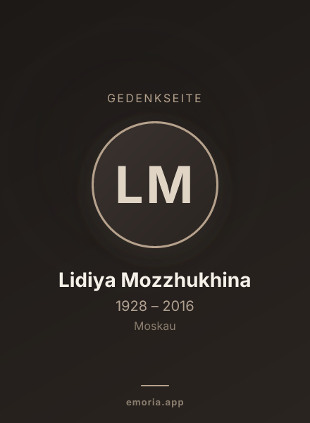 Gedenkportrait von Lidiya Mozzhukhina
