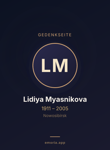Gedenkportrait von Lidiya Myasnikova