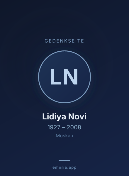 Gedenkportrait von Lidiya Novi