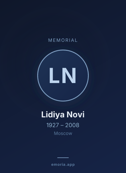 Memorial portrait of Lidiya Novi