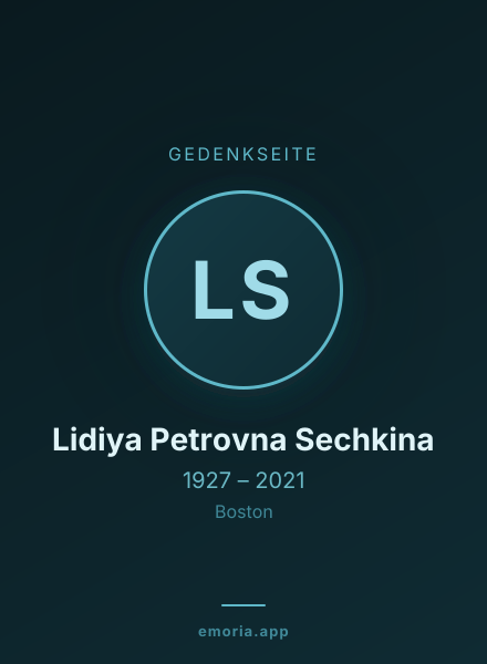 Gedenkportrait von Lidiya Petrovna Sechkina