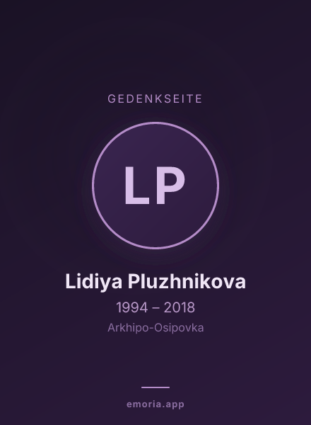 Gedenkportrait von Lidiya Pluzhnikova