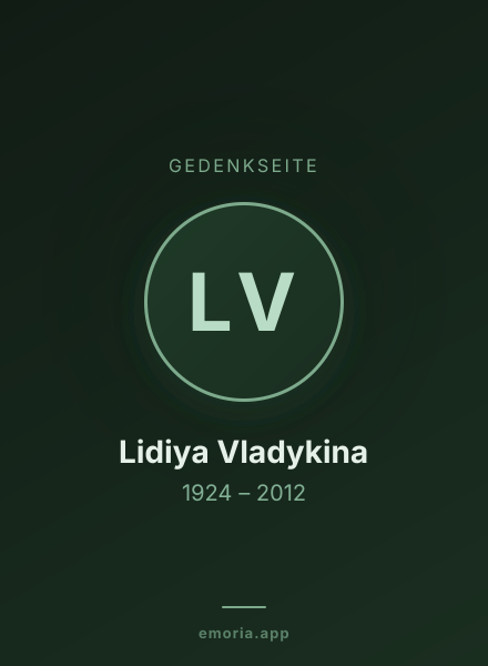Gedenkportrait von Lidiya Vladykina
