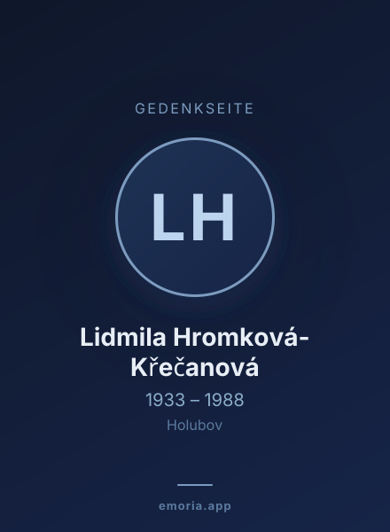 Gedenkportrait von Lidmila Hromková-Křečanová