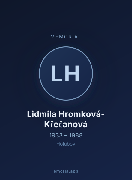 Memorial portrait of Lidmila Hromková-Křečanová