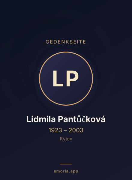 Gedenkportrait von Lidmila Pantůčková