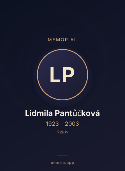 Memorial portrait of Lidmila Pantůčková
