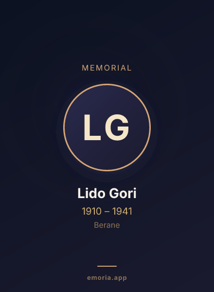 Memorial portrait of Lido Gori