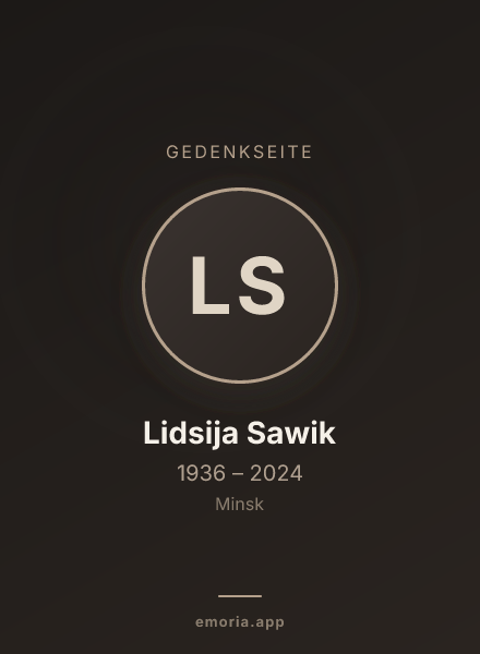 Gedenkportrait von Lidsija Sawik