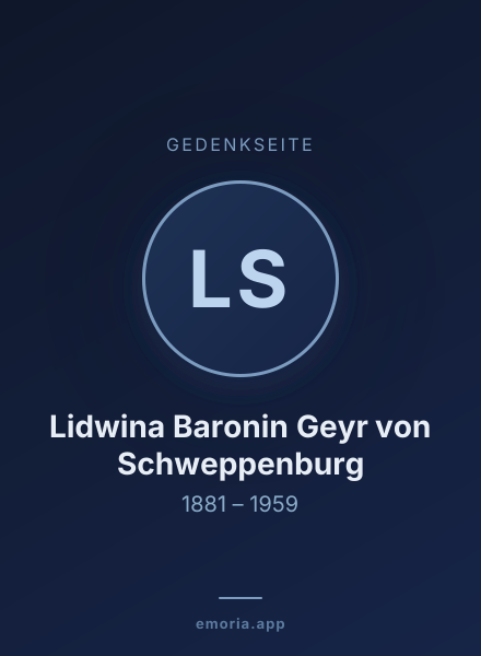 Gedenkportrait von Lidwina Baronin Geyr von Schweppenburg