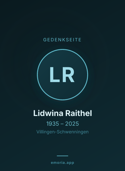 Gedenkportrait von Lidwina Raithel