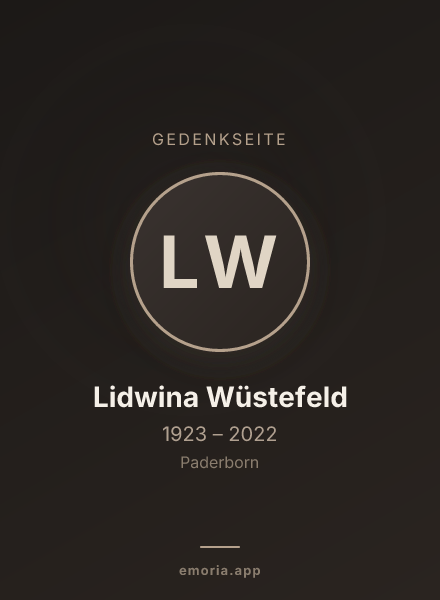 Gedenkportrait von Lidwina Wüstefeld