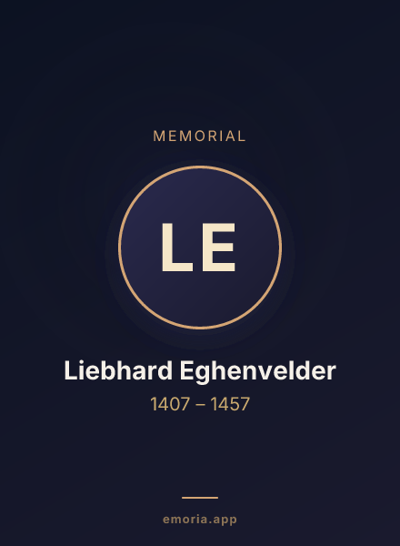 Memorial portrait of Liebhard Eghenvelder