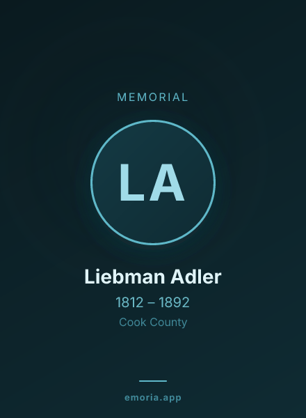Memorial portrait of Liebman Adler