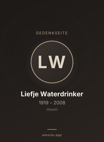 Gedenkportrait von Liefje Waterdrinker