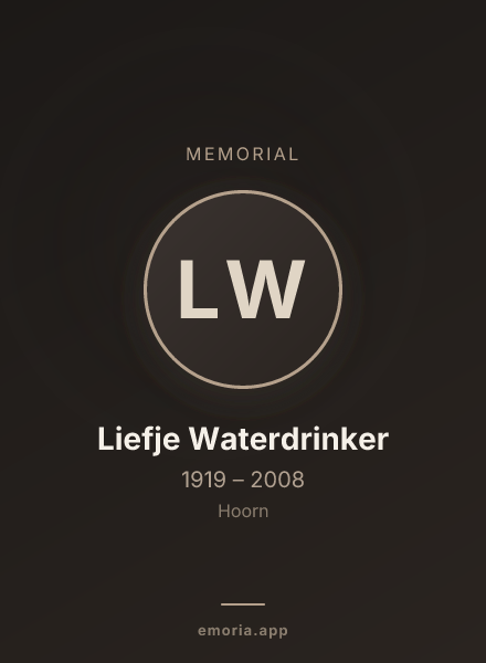 Memorial portrait of Liefje Waterdrinker
