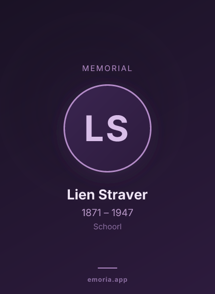 Memorial portrait of Lien Straver