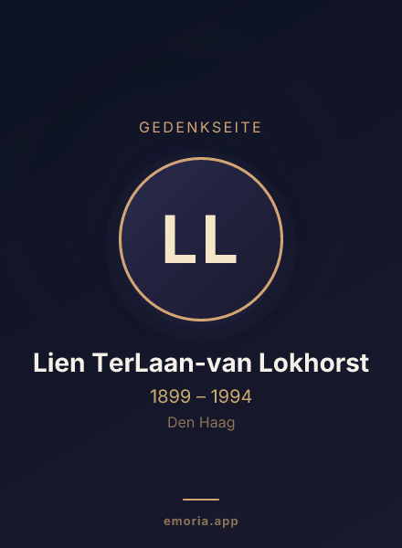 Gedenkportrait von Lien TerLaan-van Lokhorst