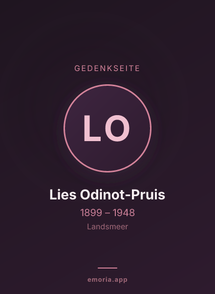 Gedenkportrait von Lies Odinot-Pruis