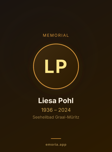 Memorial portrait of Liesa Pohl