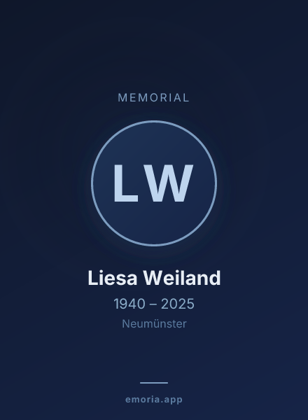 Memorial portrait of Liesa Weiland