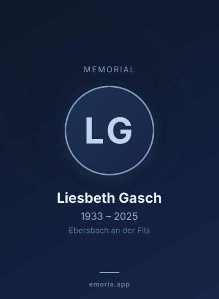 Memorial portrait of Liesbeth Gasch