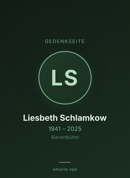 Gedenkportrait von Liesbeth Schlamkow