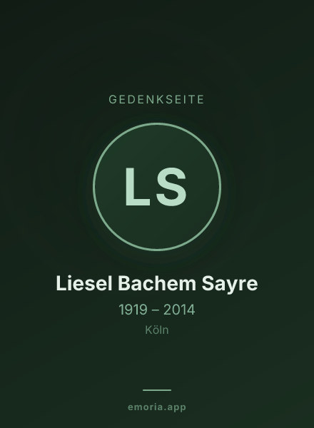 Gedenkportrait von Liesel Bachem Sayre