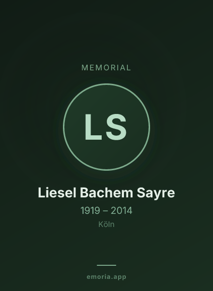 Memorial portrait of Liesel Bachem Sayre
