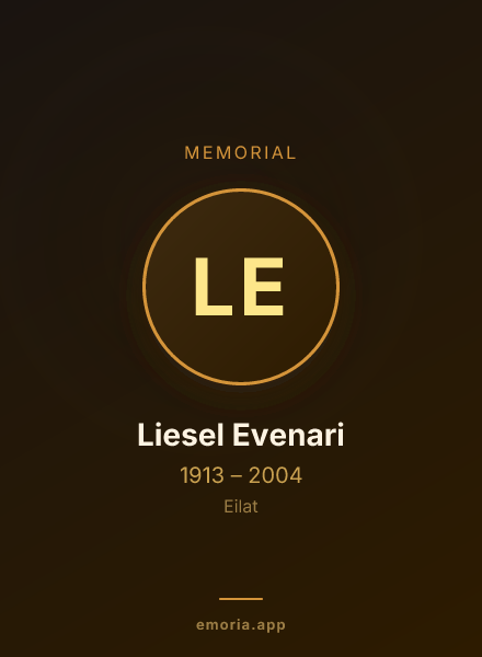 Memorial portrait of Liesel Evenari