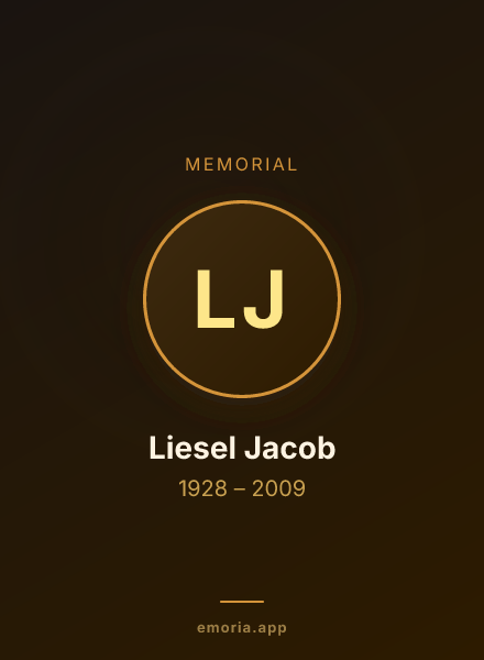 Memorial portrait of Liesel Jacob