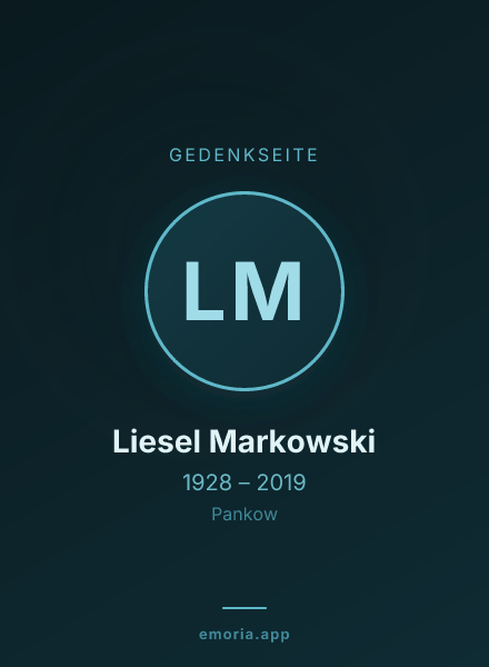 Gedenkportrait von Liesel Markowski