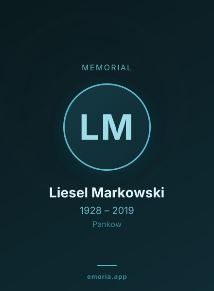 Memorial portrait of Liesel Markowski