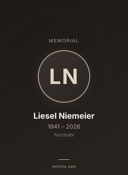 Memorial portrait of Liesel Niemeier