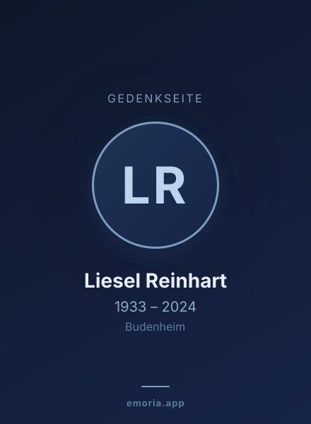 Gedenkportrait von Liesel Reinhart
