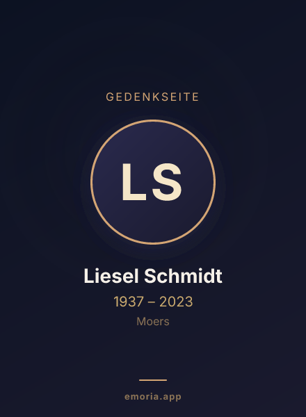 Gedenkportrait von Liesel Schmidt