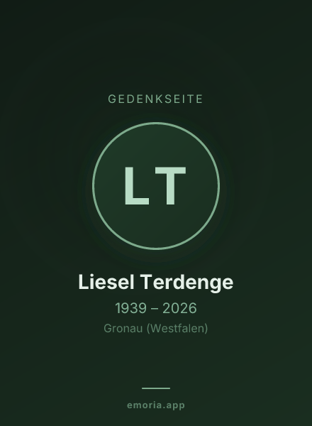 Gedenkportrait von Liesel Terdenge